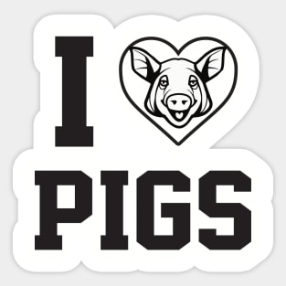 I Love Pigs - Pig Sticker